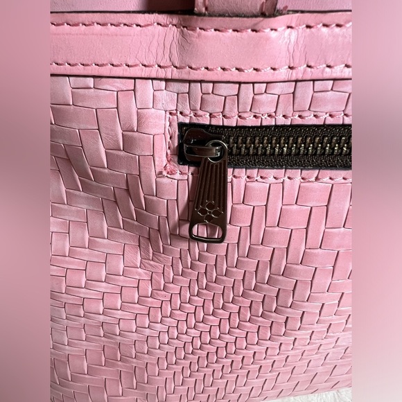 Patricia Nash Blush Pink Wavy Woven Embossed Leather Poppy Tote - Picture 5 of 8